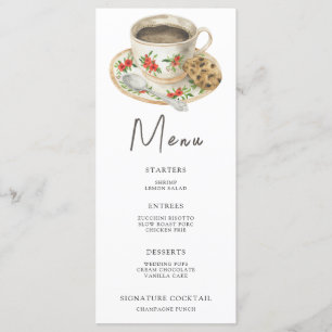 Tasse de café aquarelle Menu de la douche de marié