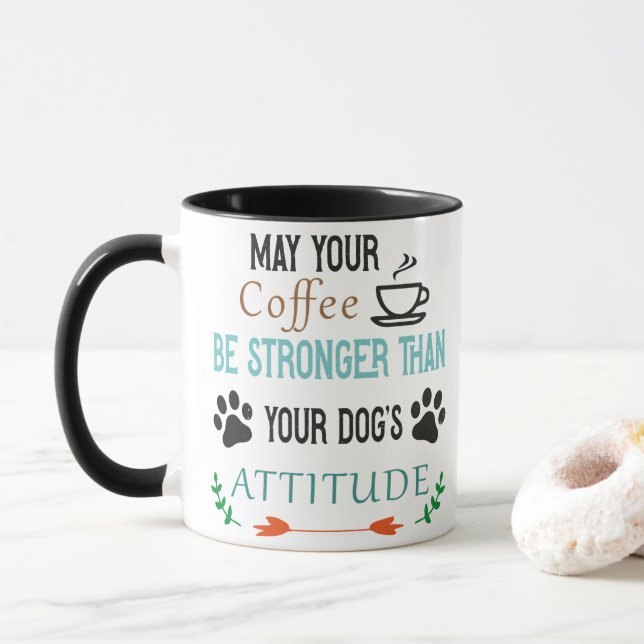 Tasse de café Attitude de la fille, mug de chien,  (Avec donut)