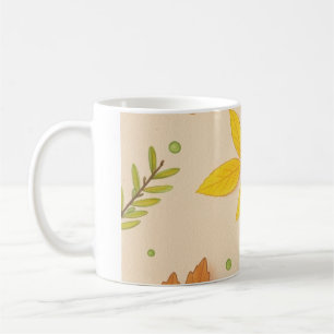 Tasse de café aux feuilles d'automne esthétiques