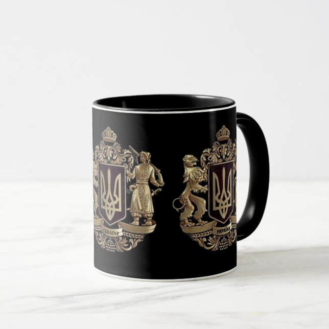 Tasse de café avec armoiries de l'Ukraine (Devant droit)