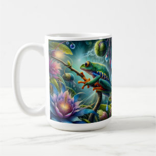 Tasse de café avec art de grenouille