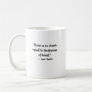 Tasse de café avec citation de Jane Austen sur la 