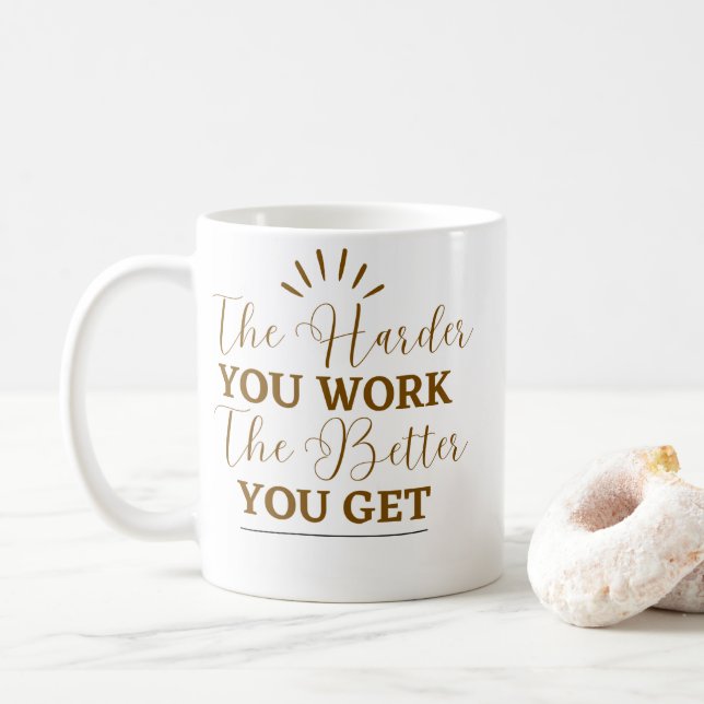 Tasse de café avec citation motivationnelle  (Avec donut)