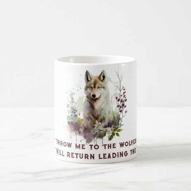 Tasse de café avec citation personnalisée de loup (Centre)