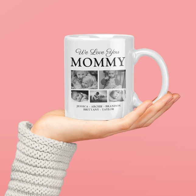 Tasse de café avec collage de photos de maman (Créateur téléchargé)