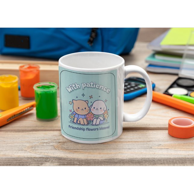 Tasse de café avec des amis animaux kawaii mignons (Créateur téléchargé)
