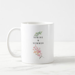 Tasse de café avec des mots simples de printemps e
