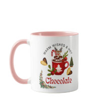 Tasse de café avec des rennes de Noël Chaud Mignon