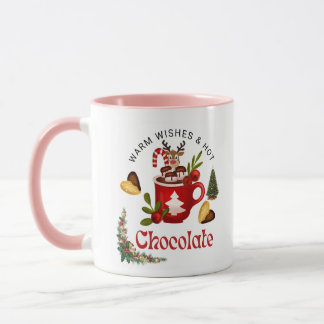 Tasse de café avec des rennes de Noël Chaud Mignon