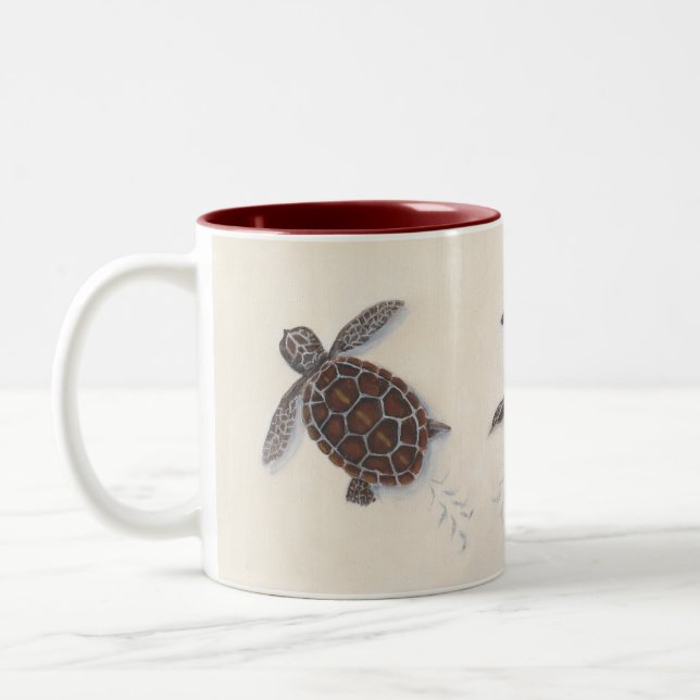 Tasse de café avec des tortues de mer de bébé (Gauche)