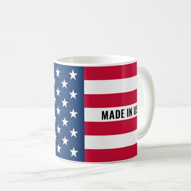 Tasse de café avec drapeau américain Fabriquée aux (Devant droit)