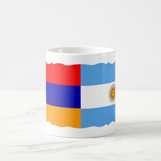Tasse de café avec drapeau arménien et argentin (Centre)
