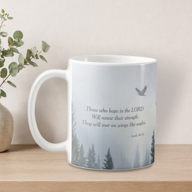 Tasse de café avec écriture sur les ailes d'aigle  (Créateur téléchargé)