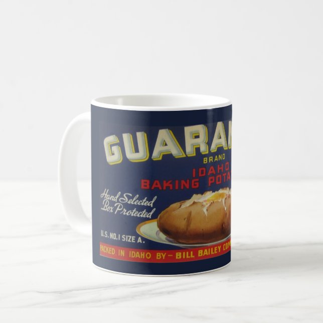 Tasse de café avec étiquette de pomme de terre de  (Devant gauche)