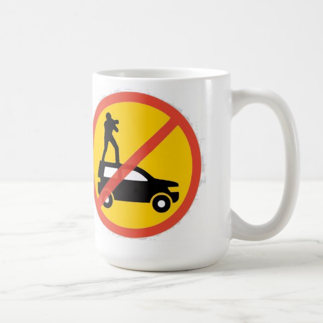 Tasse de café avec Euro Panneau Interdit de Grimpe (Droite)