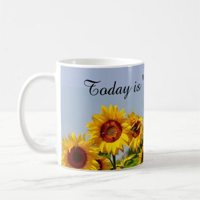 Tasse de café avec expression de jardin de tournes (Gauche)