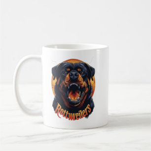 Tasse de café avec illustration de chien Rottweile