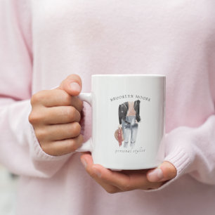 Tasse de café avec illustration de mode à l'aquare