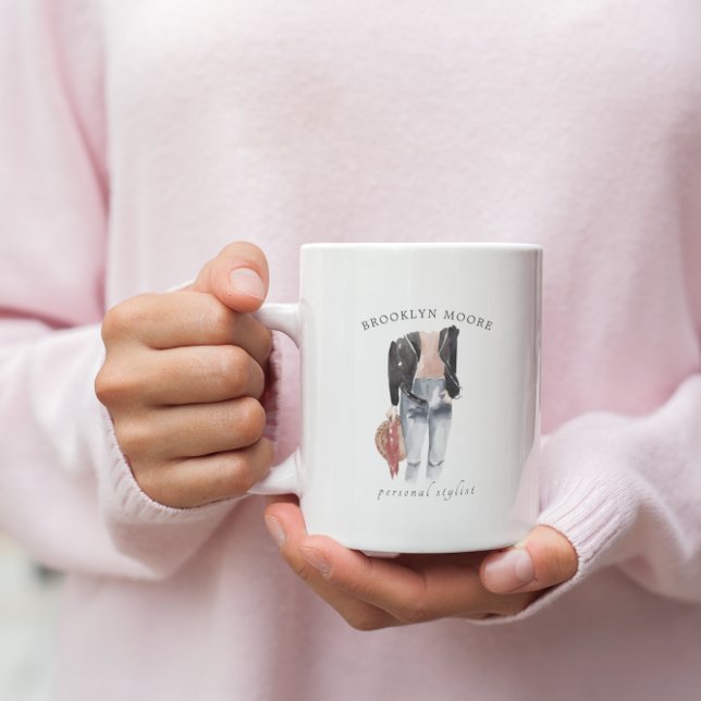 Tasse de café avec illustration de mode à l'aquare (Créateur téléchargé)