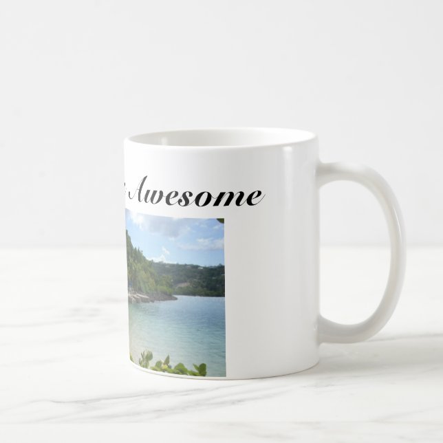 Tasse de café avec la plage et la citation de la (Droite)