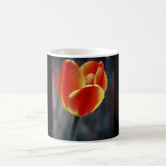 tasse de café avec la tulipe rouge (Centre)