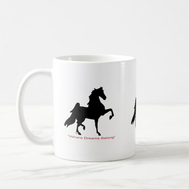 Tasse de café avec l'Américain Saddlebreds (Gauche)