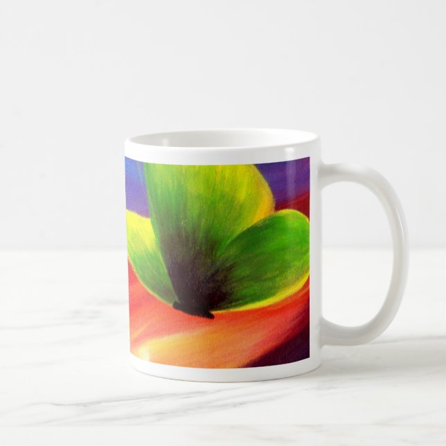 Tasse de café avec l'art de peinture de papillon - (Droite)