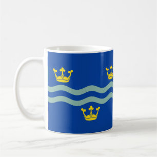 Tasse de café avec le drapeau du Cambridgeshire