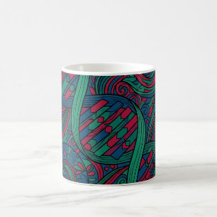 Tasse de café avec ligne abstraite de double hélic