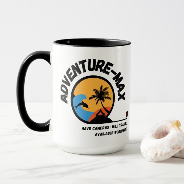 Tasse de café avec logo Adventure-MAX (avec appare (Avec donut)