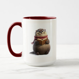 Tasse de café avec loutre de mer bibliophile migno