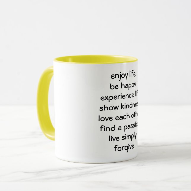 Tasse de café avec message spirituel Chemin de Vie (Devant gauche)