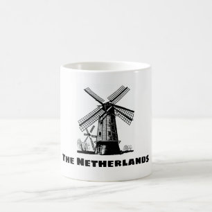 Tasse de café avec motif de moulin à vent hollanda