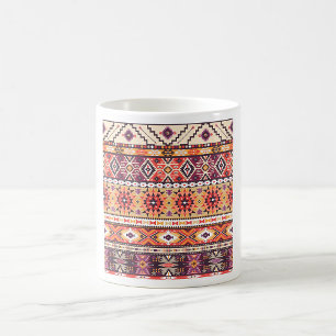 Tasse de café avec œuvre d'art aztèque tribale
