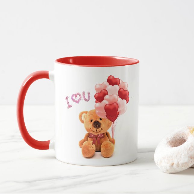Tasse de café avec ours en peluche de la Saint-Val (Avec donut)