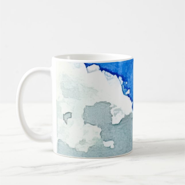 Tasse de café avec peinture aquarelle ciel deux nu (Gauche)