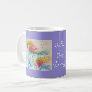 Tasse de café avec peinture aquarelle de licorne r