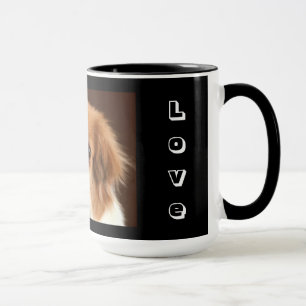 Tasse de café avec photo de chiot Pékinois adorabl