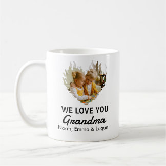 Tasse de café avec photo de coeur pour grand-mère 