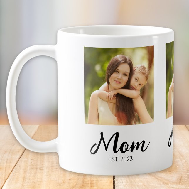 Tasse de café avec photo et écriture Maman établie (Créateur téléchargé)