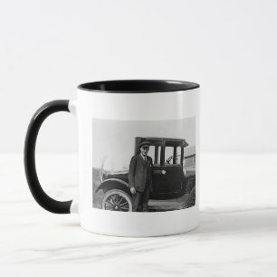 Tasse de café avec photo réelle d'un homme américa