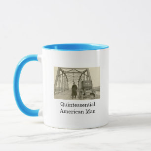 Tasse de café avec photo réelle d'un homme américa