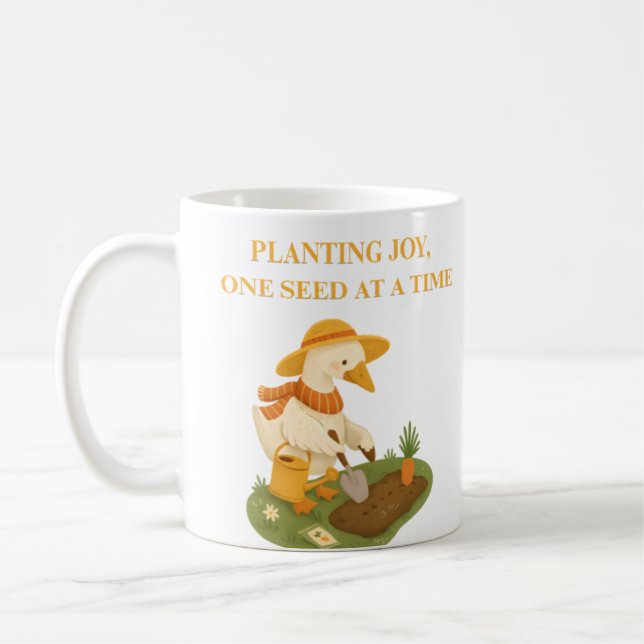 Tasse de café avec slogan de jardinage de joie de  (Gauche)
