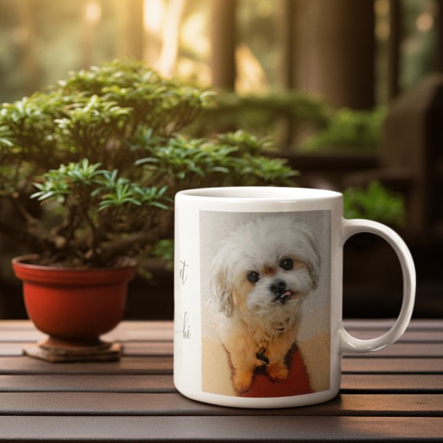 Tasse de café avec texte et chien Malshi (Créateur téléchargé)