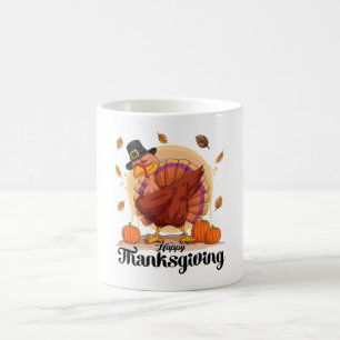 Tasse de café avec typographie de Thanksgiving joy