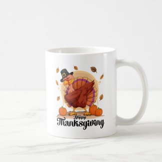 Tasse de café avec typographie de Thanksgiving joy