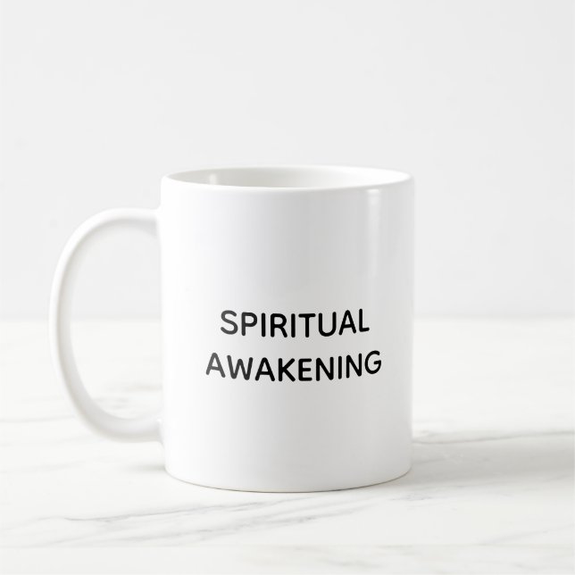 Tasse de café avec typographie drôle de l'éveil sp (Gauche)