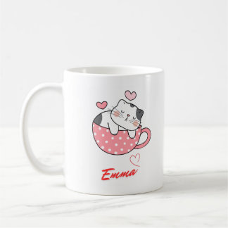 Tasse de café avec un chat mignon