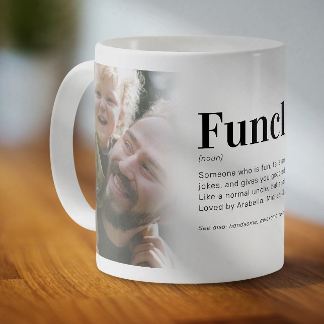 Tasse de café avec une définition drôle de Funcle  (Créateur téléchargé)