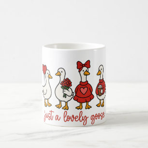 Tasse de café avec une oie adorable Oie charmante